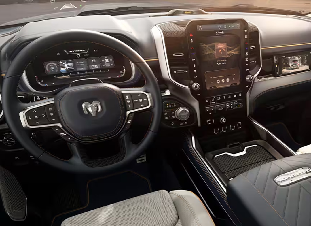 interiro of a 2025 RAM 1500 REV