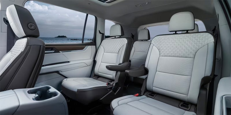 Interior of a 2024 GMC Acadia showcasing the back seats