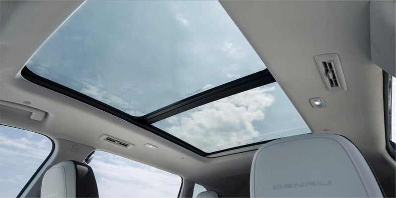 Interior of a 2024 GMC Acadia showcasing the sunroof