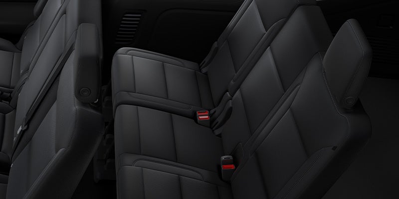 Close up image of the back row seating in a 2024 GMC Yukon XL