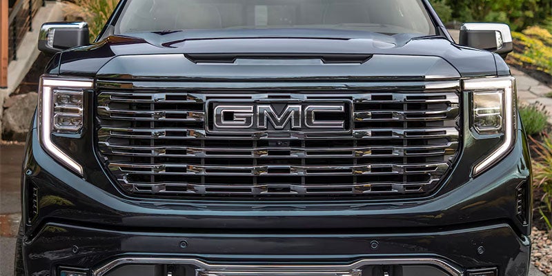 Close up image of the hood of a 2025 GMC Sierra 1500 AT4X